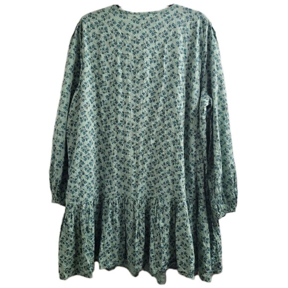 LOFT NWT Plus Size XXL Green Floral Pleated Flounce Mini Dress Spring 2025 - Picture 8 of 8